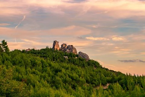Cliffs in sunset Stock Photos