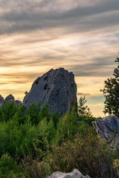 Cliffs in sunset Stock Photos