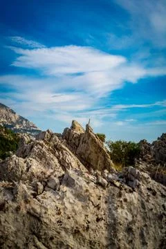 Cliffs in sunset Stock Photos