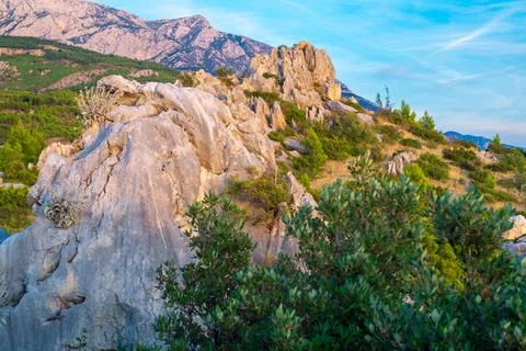Cliffs in sunset Stock Photos