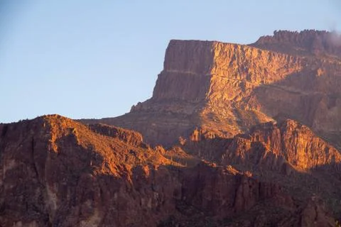 The cliffs of the Superstition Mountains Stock Photos