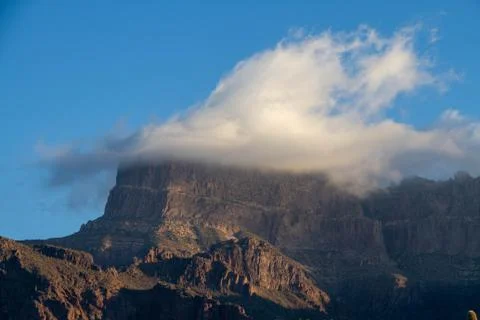 The cliffs of the Superstition Mountains Stock Photos