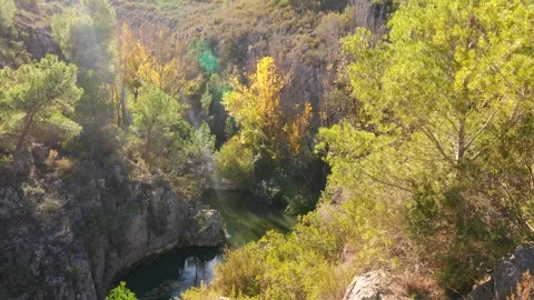 Cliffs of the Turia River Stock Footage 262962529