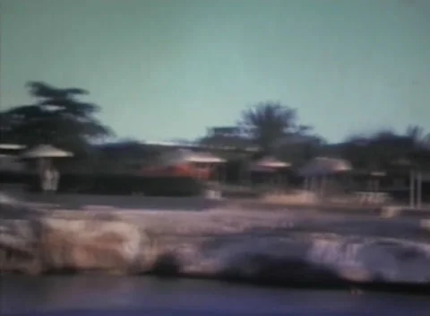 Cliffs with umbrellas in perù 1973 Stock Footage 231797630