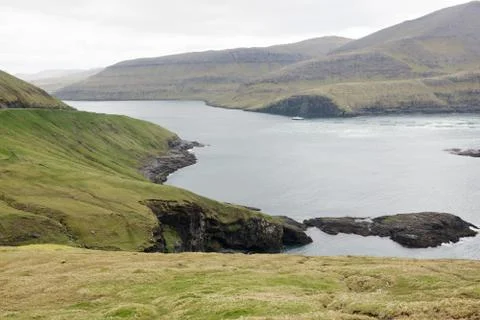 Cliffs on Vagar Stock Photos