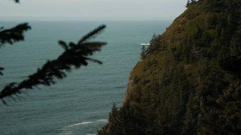 Cliffs of Washington and Pacific Ocean 库存影片 102414309