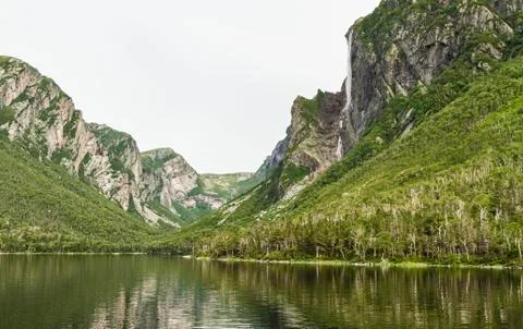 Cliffs on  Western Brook Pond Stock Photos