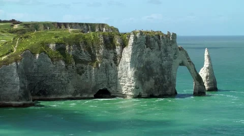  cliffs white rocks sea waves foam Stock Footage 60444100