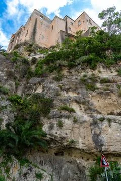 Cliffside Building in Tropea Stock Photos