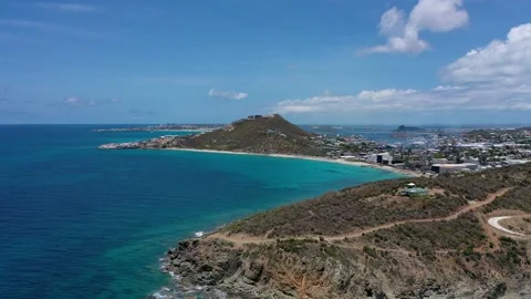 Cliffside of the Island St. Maarten Stock Footage 240047044