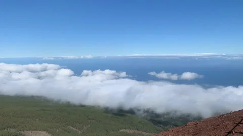 Cliffside landscape view of mountains by the ocean Stock Footage 136340093