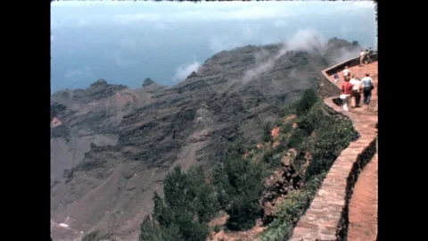 Cliffside Overlooking Ocean Stock Footage 278167440