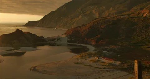 Cliffside Pan at Big Sur, CA Stock Footage 43721940