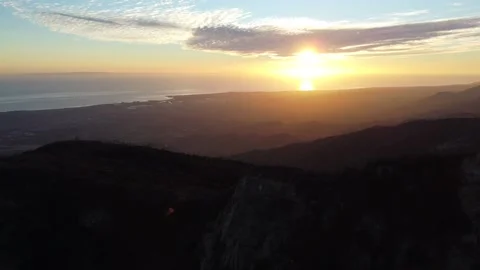 Cliffside Sunset Stock Footage 167532607