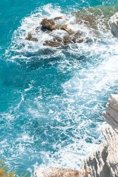 Cliffside Turquoise Waters Stock Photos
