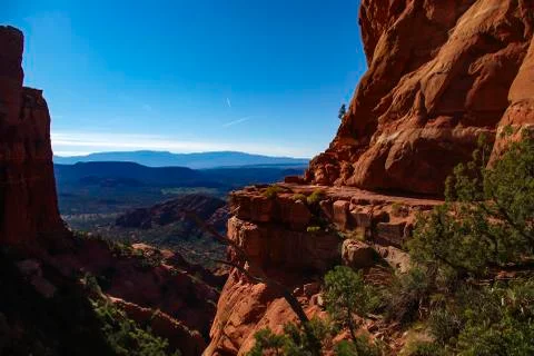 Cliffside with view for miles Stock Photos
