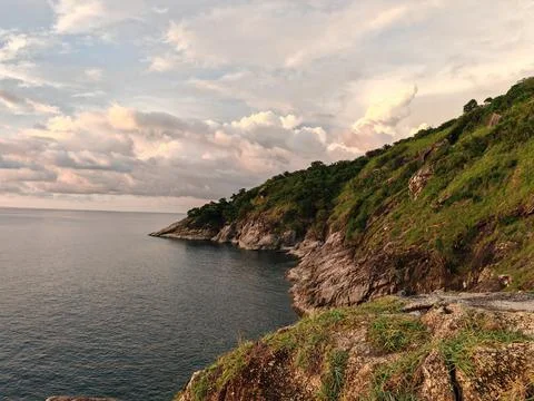 The Cliffside View at Sunset Foto stock