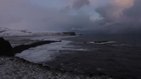 Cliffside View - Waves Crash on Epic Beach Stock Footage 47198214
