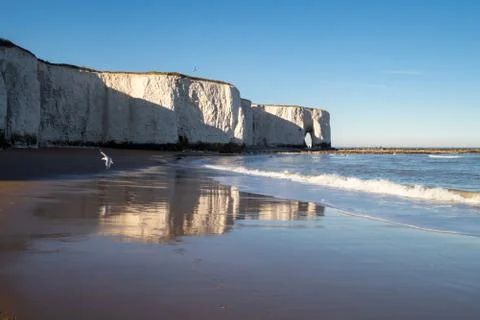 Cliffside walk and reflections, Botany Bay, Kent Stock Photos