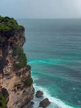 Cliffside Waves of Serenity. Stock Photos