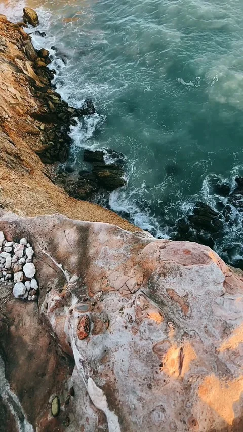 Cliffside,sea, sky, water, ocean, sun, landscape, cloud, Stock Footage 233741552