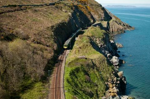 Cliffwalking between bray and greystone, ireland Stock Photos