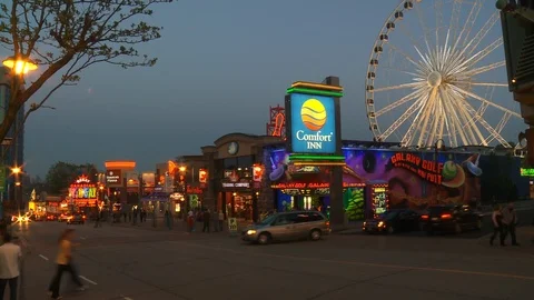 Clifton Hill Night Time Lapse Stock Footage