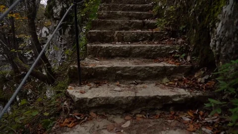 Cliimbing an outdoor staircase Stock Footage 106529179