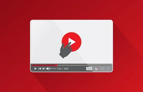 Clik here video player background for a web site or application Stock Illustration