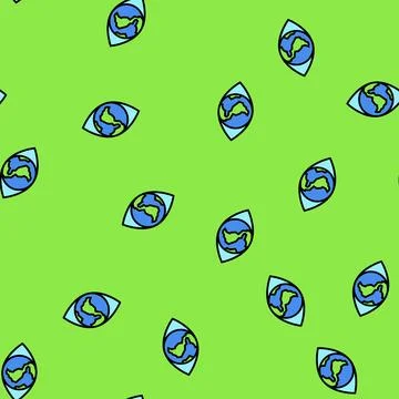 Climate action plan energy policy vector seamless pattern Stock Illustration