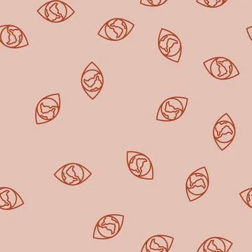 Climate action plan energy policy line seamless pattern Stock Illustration