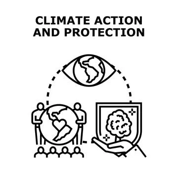 Climate action protection concept, global awareness, ecological future Stock Illustration