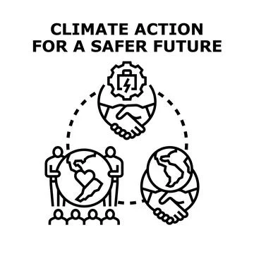 Climate action for a safer future concept illustration 스톡 일러스트