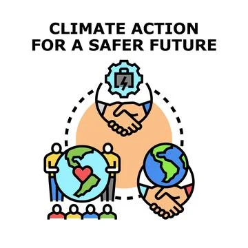 Climate action for a safer future concept illustration Stock Illustration