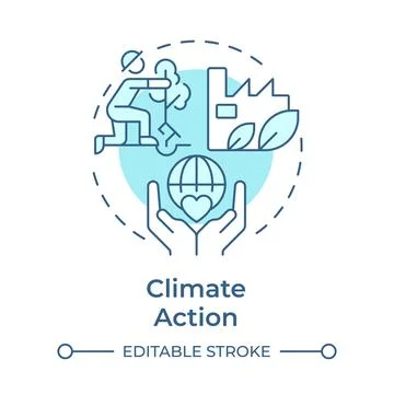 Climate action soft blue concept icon Ilustración de archivo