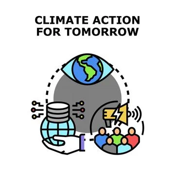 Climate action for tomorrow global environmental awareness Stock Illustration