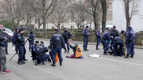 Climate activists "Letzte Generation" - "Last Generation" blocking streets 스톡 동영상 232998299