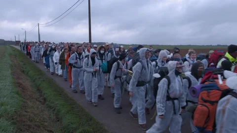 Climate activists protesting TotalEnergies Code Rouge Belgium 2022 Stock Footage 220230636