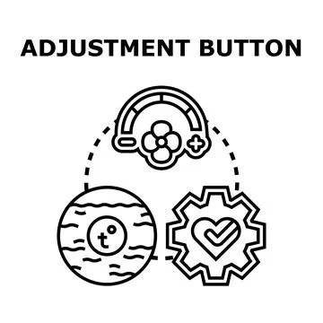 Climate adjustment button for smart settings concept Ilustração Stock