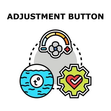 Climate adjustment button for smart settings concept Ilustração Stock