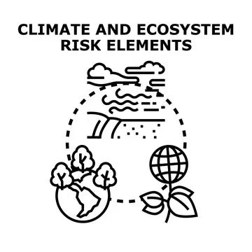 Climate and ecosystem risk elements illustration 스톡 일러스트