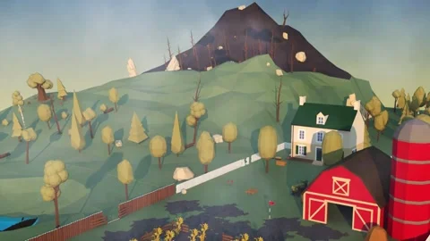 Climate Change 3D Low Poly Animation Stock Footage 211809527