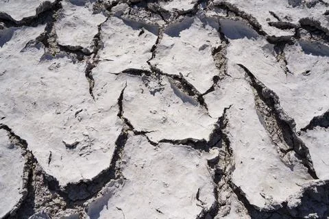 Climate Change, Abstract Mud Patterns With Cracks Of Dried Out Lake Stock-Fotos