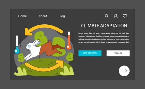 Climate change adaptation web banner or landing page dark Stock Illustration