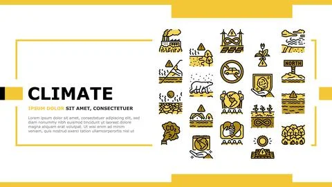 Climate Change And Eco Problem Landing Header Vector Illustrazione stock