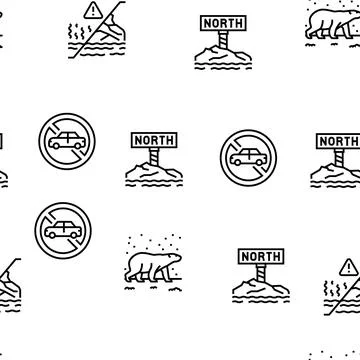 Climate Change And Eco Problem Vector Seamless Pattern Stock Illustration