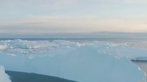 Climate Change and Global Warming. Icebergs from melting glacier Stock-Footage 203238189