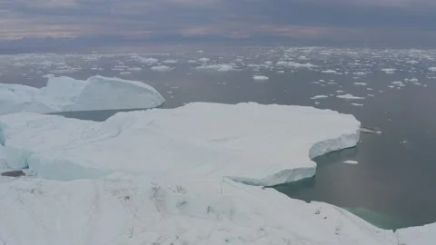 Climate Change and Global Warming. Icebergs from melting glacier Stock Footage 203254141