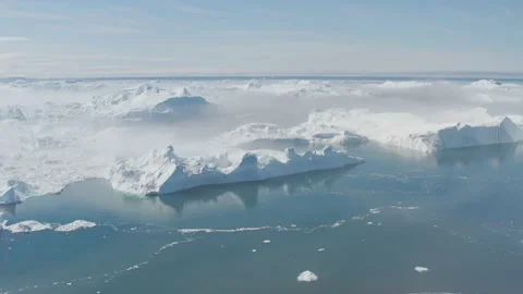 Climate Change and Global Warming. Icebergs from melting glacier Stock Footage 203283917