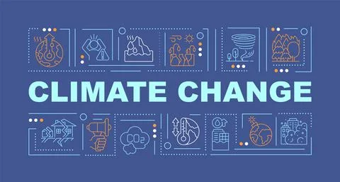Climate change and nature forces word concepts banner Stock Illustration